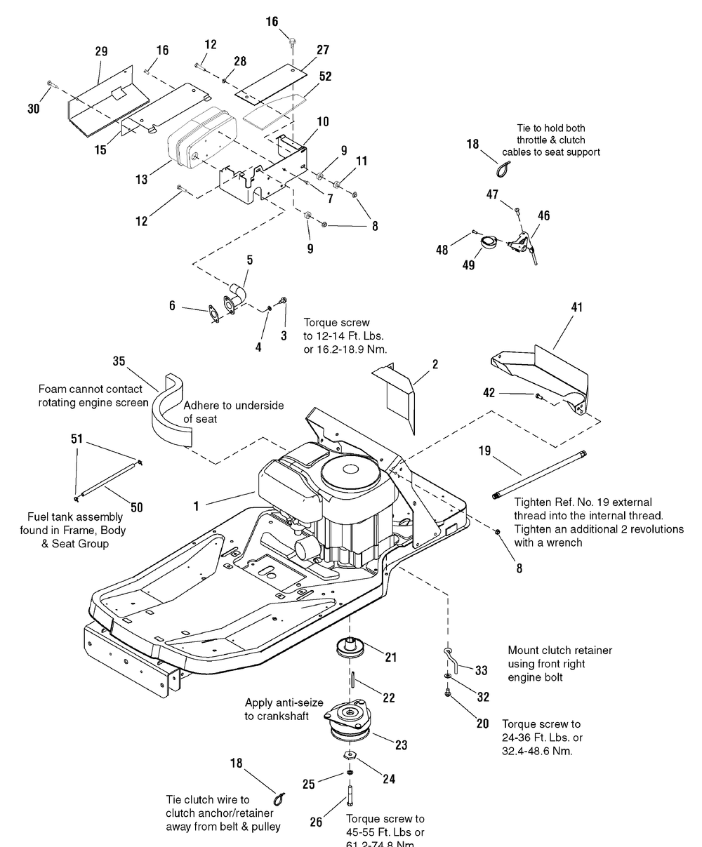 Engine Group - 21hp Briggs And Stratton (7501562) Diagram and Parts List for 7800577 (C950-60929-0-ZTS 6000)(2009) Briggs and Stratton Lawn Tractor Accessories